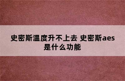 史密斯温度升不上去 史密斯aes是什么功能